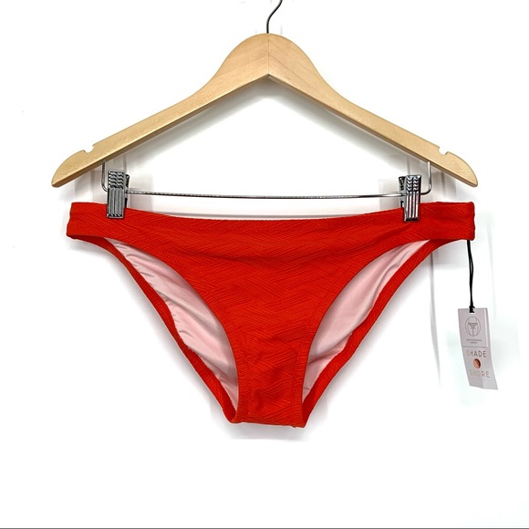 Shade & Shore Deep Orange Swimsuit Bikini Bottoms Low Coverage Cheeky New Nwt - Picture 2 of 16